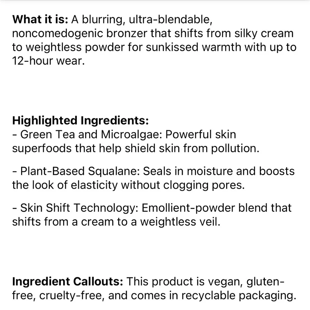 ILIA Sunshift Silky Cream Bronzer “Eclipse”